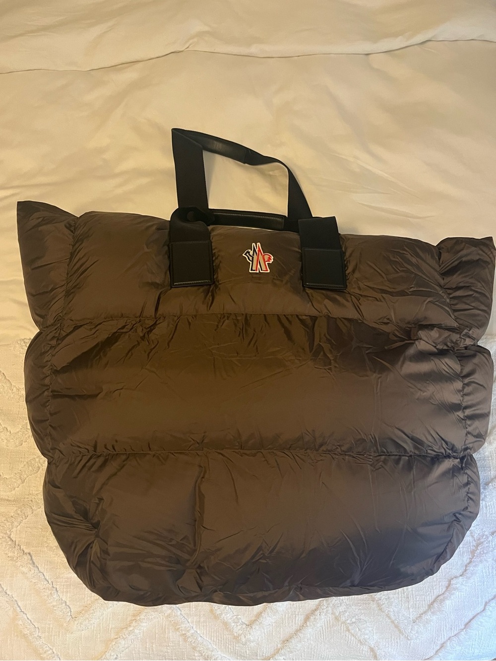 Moncler Brown Quilted Puffer Caradoc Tote